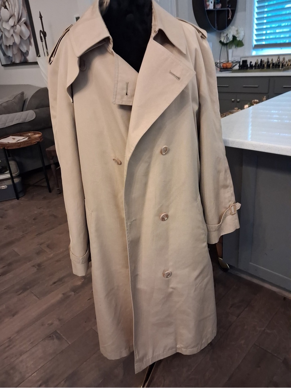 Vintage Beige Trench Coat - Double Breasted